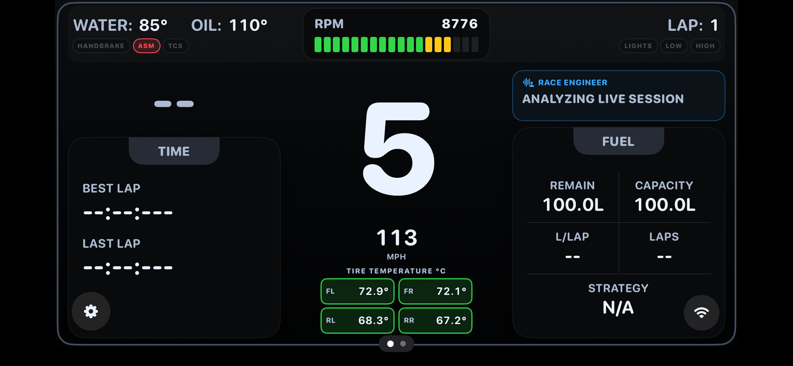 Racing Dashboard for GT7
