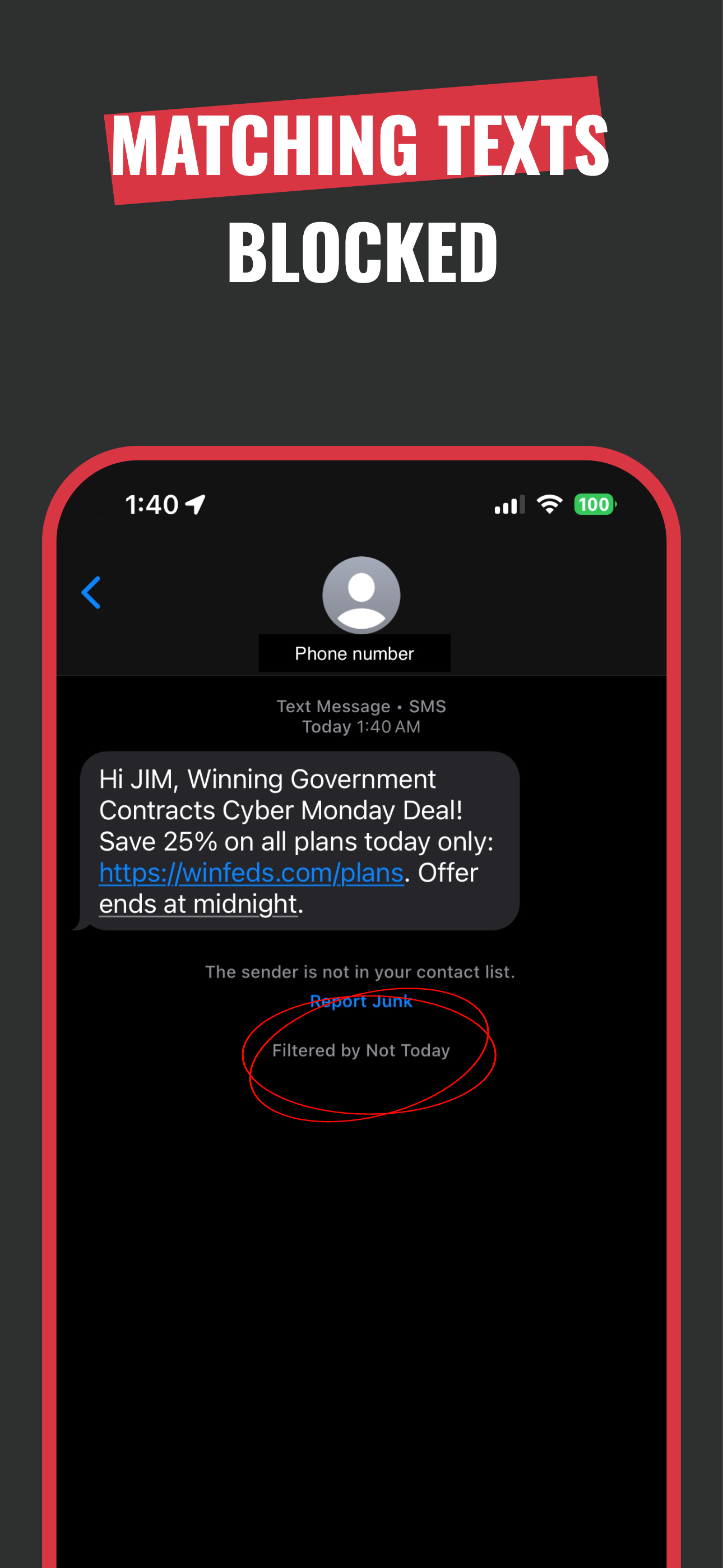 Not Today: Text & Call Blocker screenshot 4