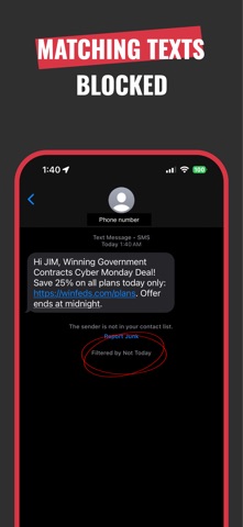 Not Today: Text & Call Blocker Screenshot 4 of 7