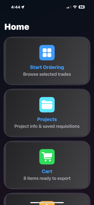 Construction Trades Ordering Screenshot 1 of 10