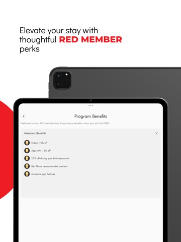 Red Members - Red Planet Hotel iPad screenshot 3
