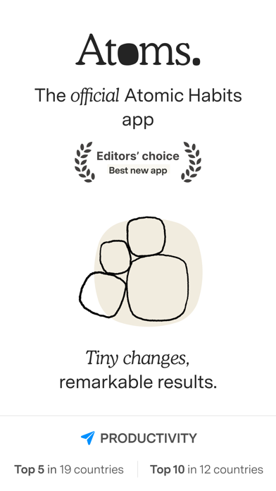 Atoms - from Atomic Habits Screenshot 1 - AppWisp.com Atoms - from Atomic Habits Screenshot 1 - AppWisp.com