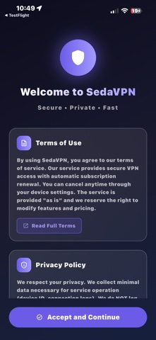 SedaVPN iPhone screenshot