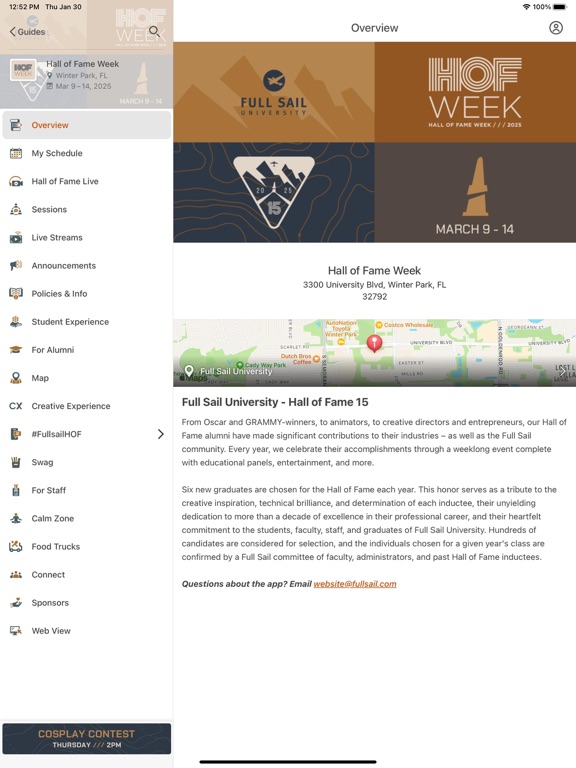 Full Sail Hall of Fame iPad screenshot 1 - Business app