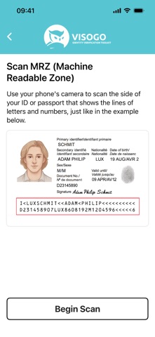 VisoGo (eID document reader) screenshot