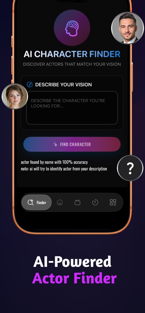 SeeMore: Films and Series - Le puissant "AI CHARACTER FINDER" permet aux utilisateurs de décrire leur vision d'un personnage pour trouver des acteurs correspondants avec une grande précision.