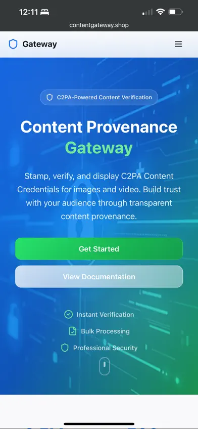C2PA Content Gateway screenshot 3