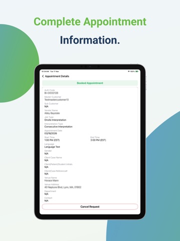 Baystate Client iPad screenshot