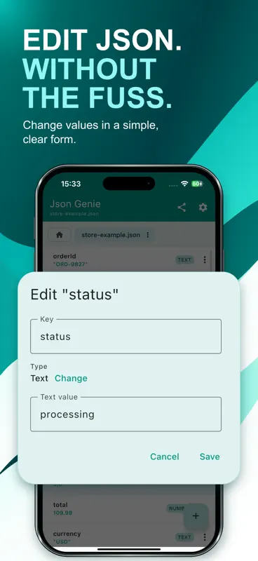 Json Genie: JSON Editor/Viewer screenshot 2 of 8