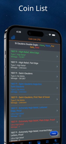 Saint Gaudens Double Eagle iPhone screenshot