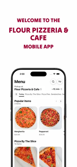 Flour Pizzeria & Cafe - App screenshot 1