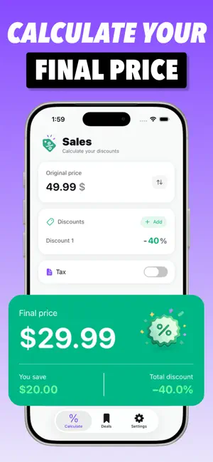 Discount Calculator & Savings screenshot 1