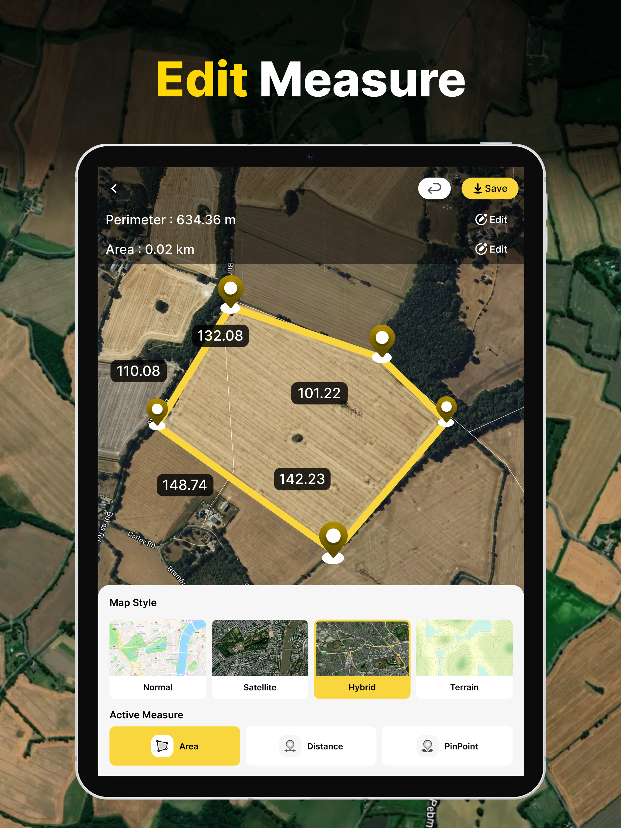 Land Distance Area Calculator