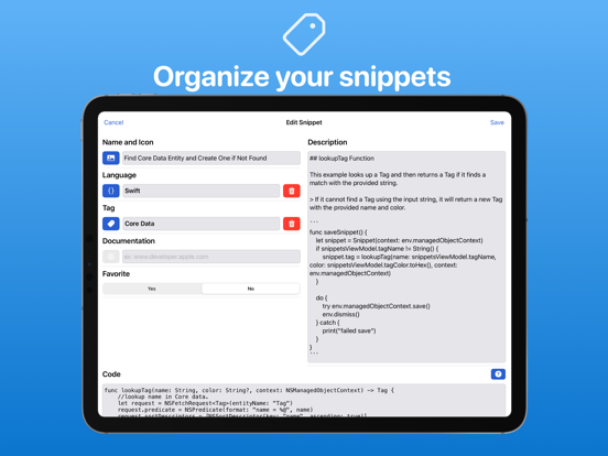Snippets Studio iPad screenshot 3 - Developer Tools app