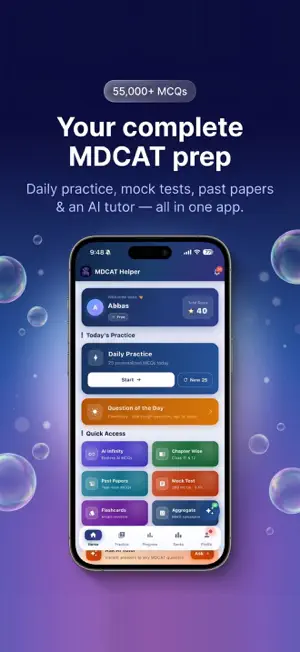 MDCAT Helper: Prep & MCQs screenshot 1