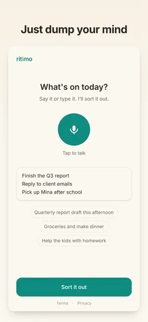 ritimo: brain dump planner screenshot 2