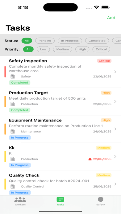 Industrial Worker Directory Screenshot