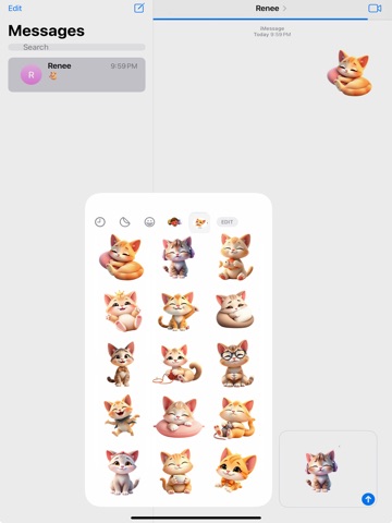 Purring Kitten Stickers iPad screenshot