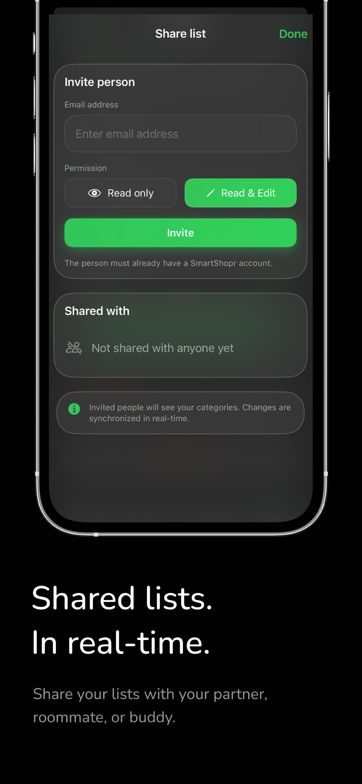 SmartShopr Shopping List