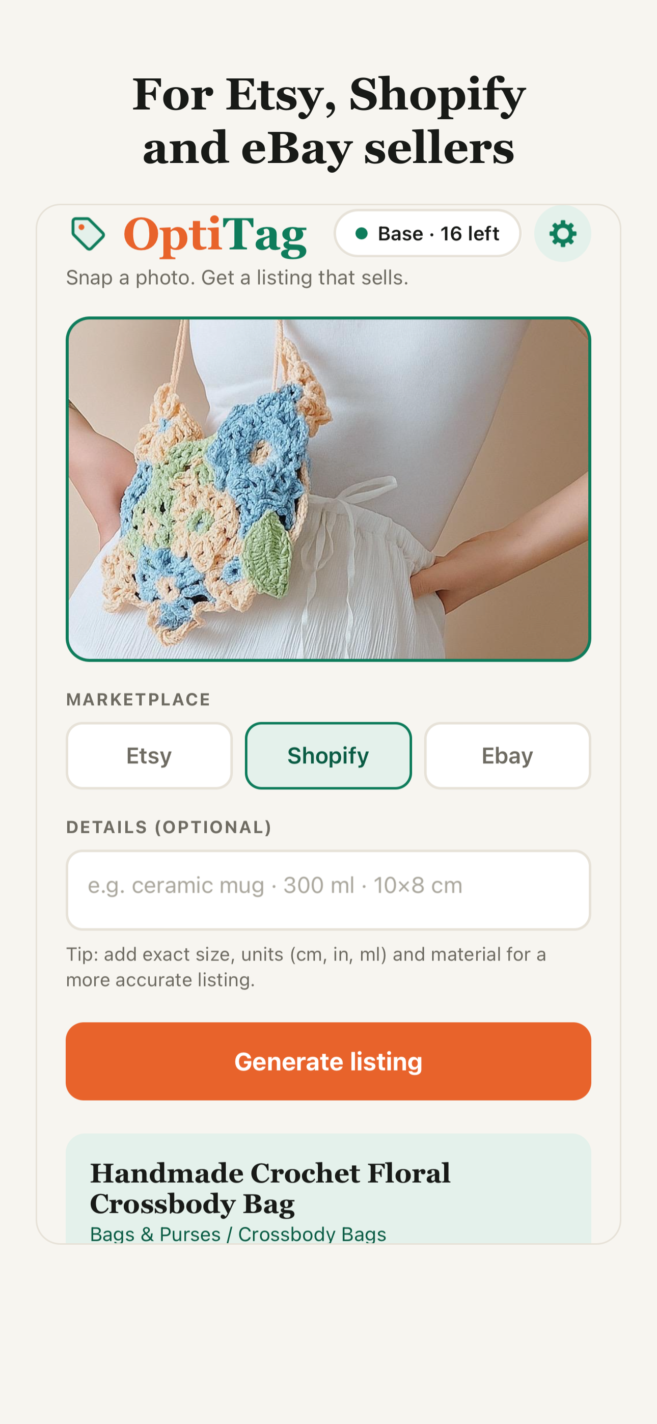 OptiTag: Listing Tags for Etsy screenshot 4