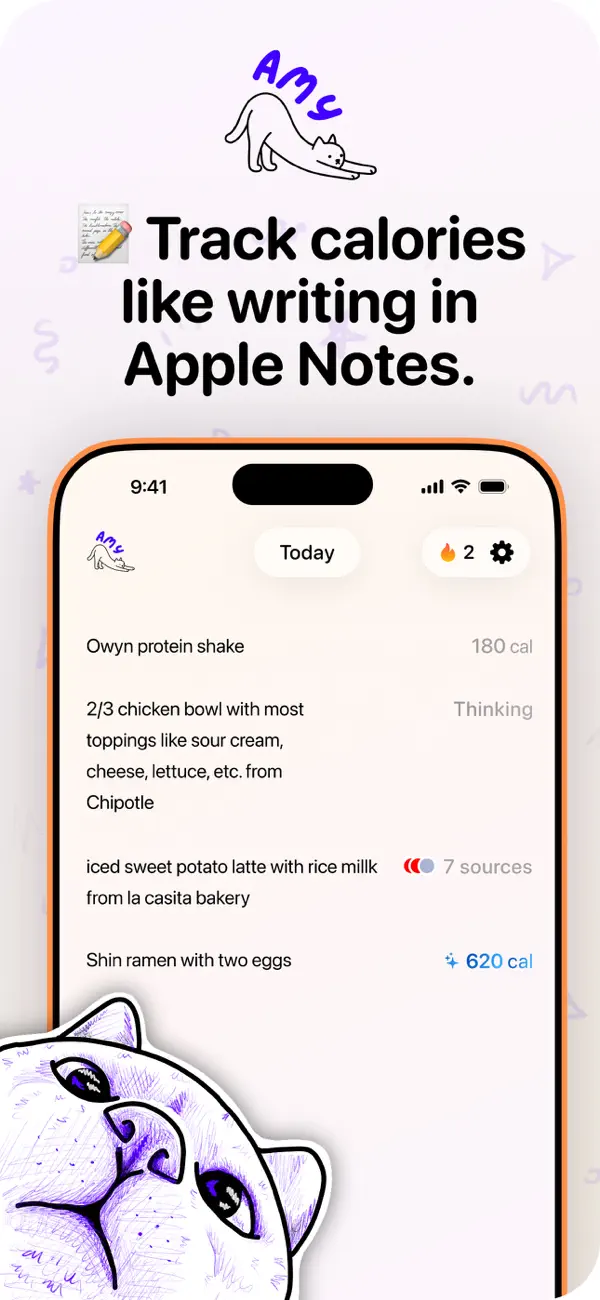 Amy Food Journal iPhone App Screenshot 1 – Gesundheit & Fitness