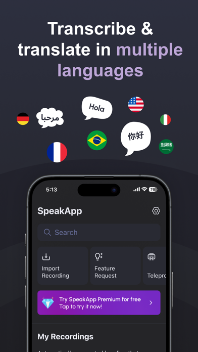 SpeakApp AI: Voice Notes Screenshot