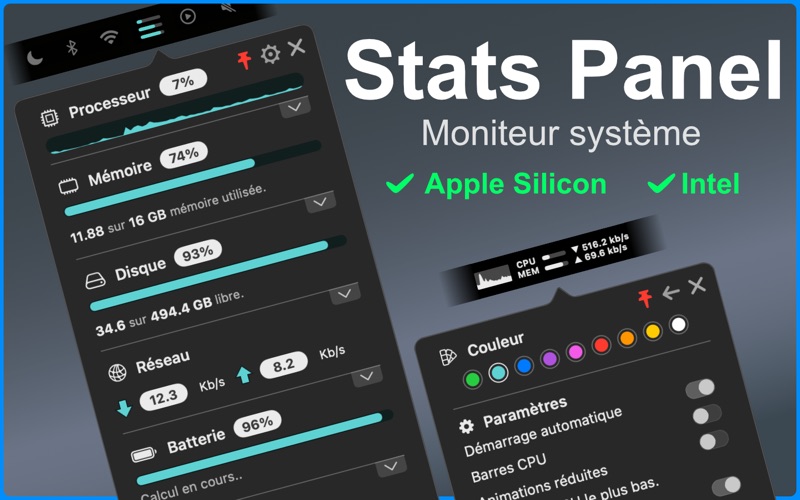 Screenshot #1 pour Stats Panel - Moniteur Système