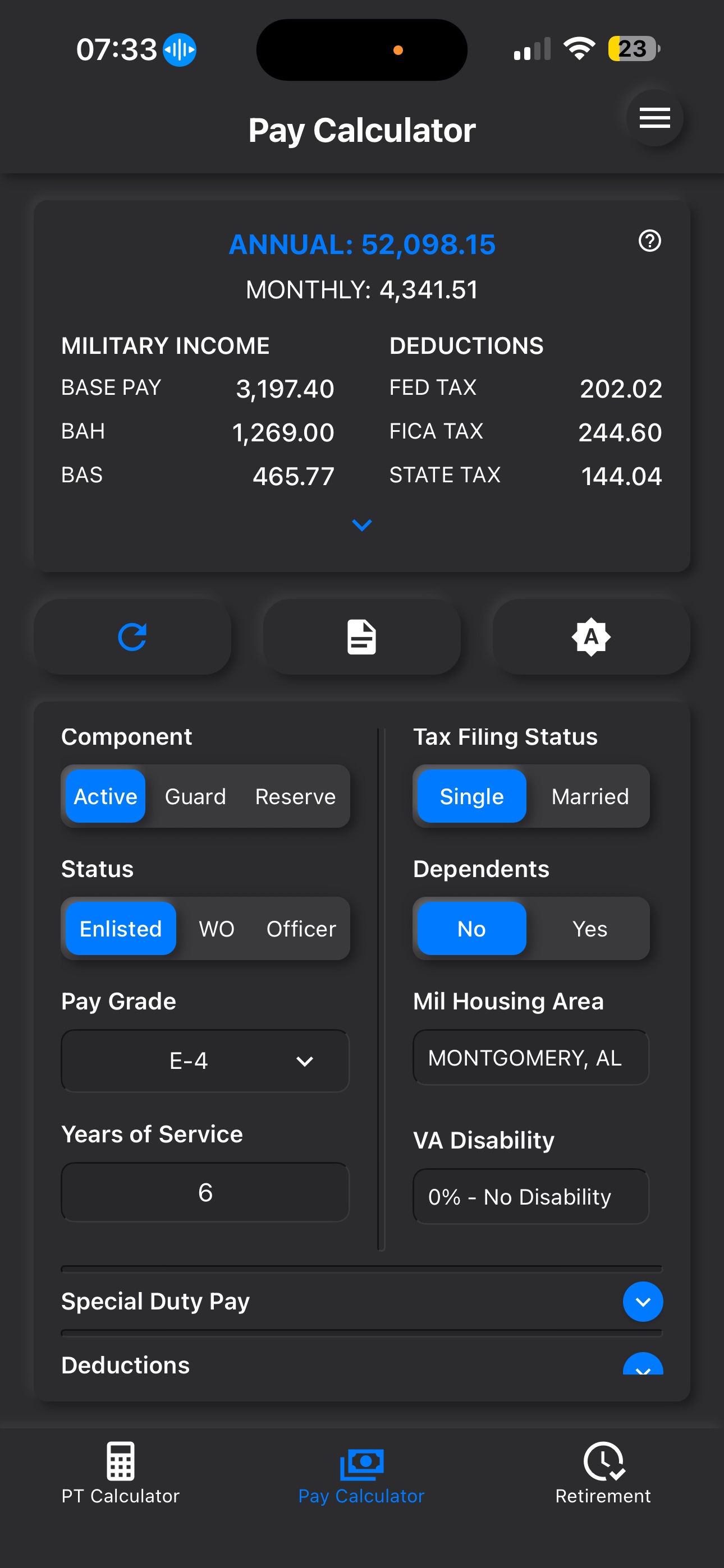 Screenshot 4 of MilCalc - Military Calculator