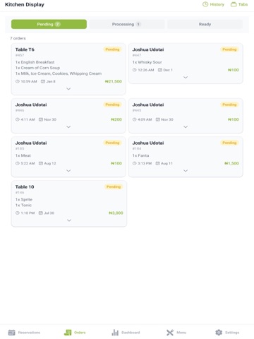Dinesurf Vendor iPad screenshot