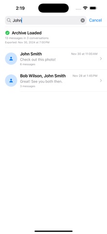 Message Archive screenshot
