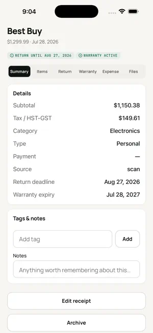 PurchVault: Receipt Scanner screenshot 4