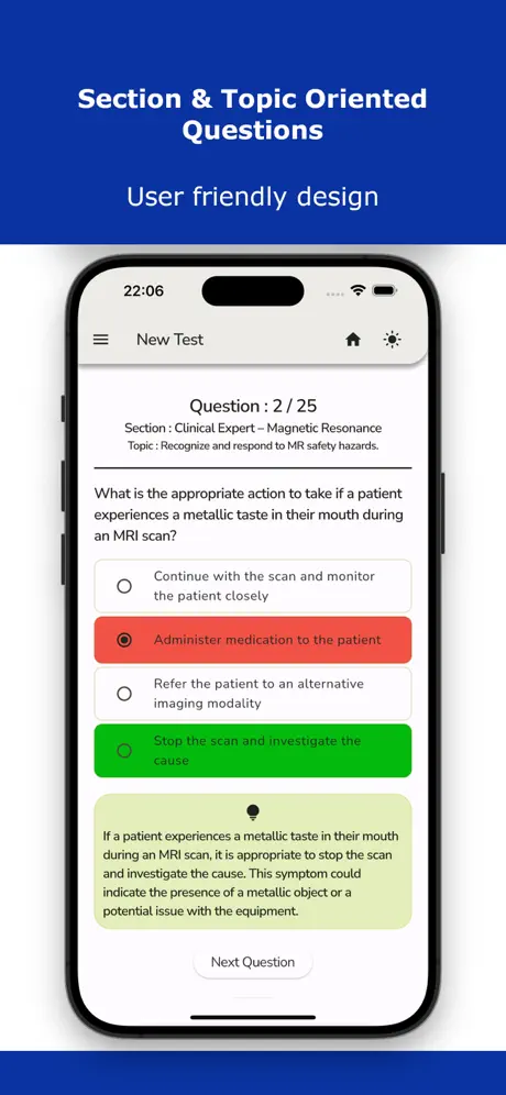 Medical Radiation Exam Test Screenshot 1