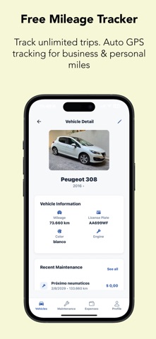 Car Maintenance & Mileage Log screenshot