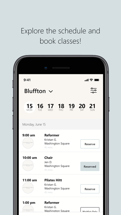 Saltwater Studio Pilates iPhone screenshot 3 - Health & Fitness app