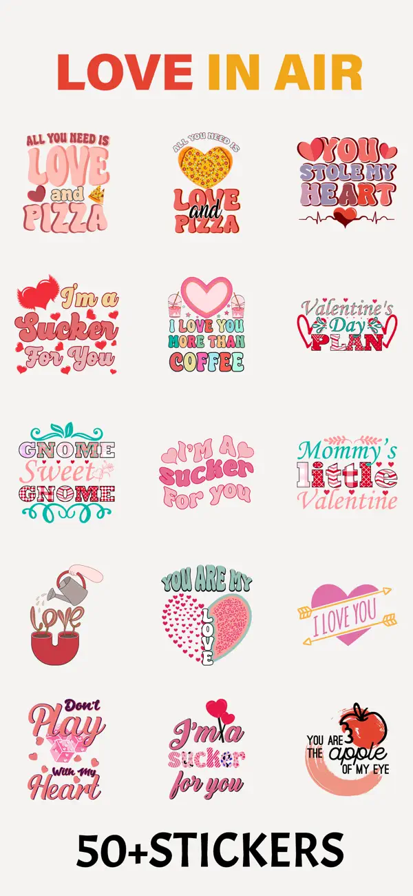 Screenshot #1 pour Love in Air Stickers