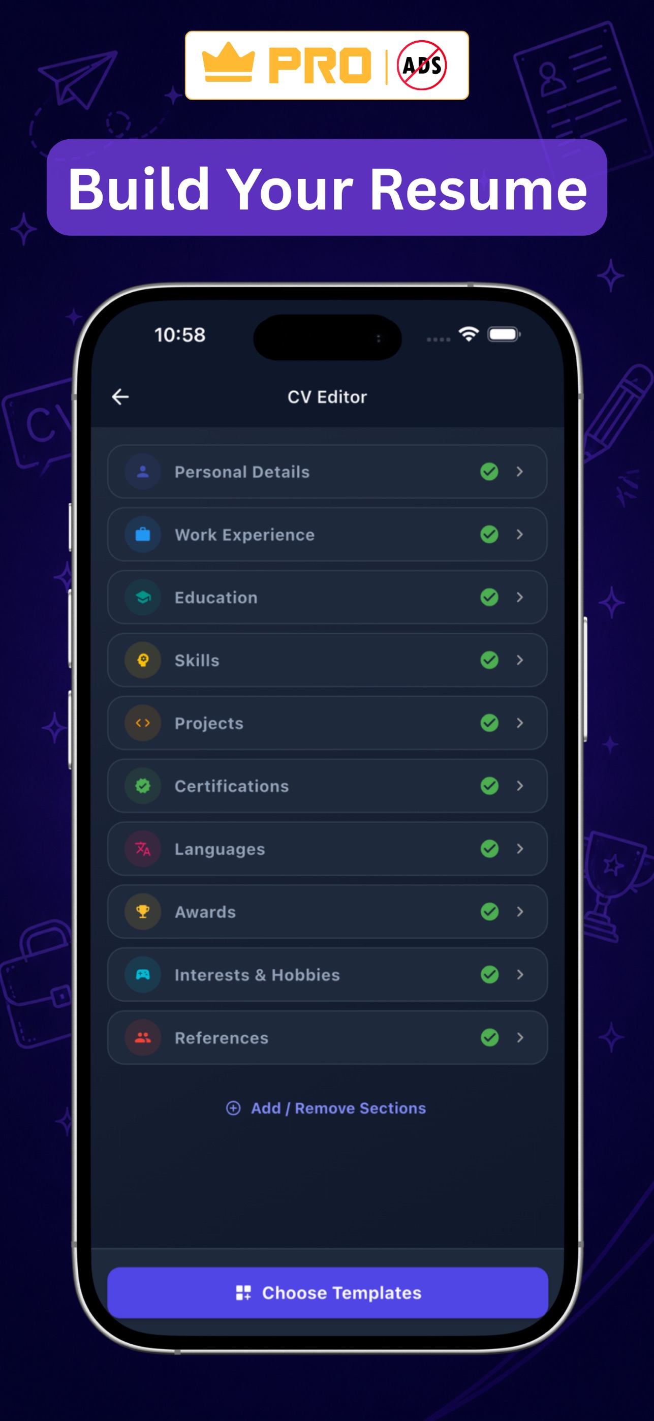 Screenshot 1 of CareerPrep: Resume Builder PRO