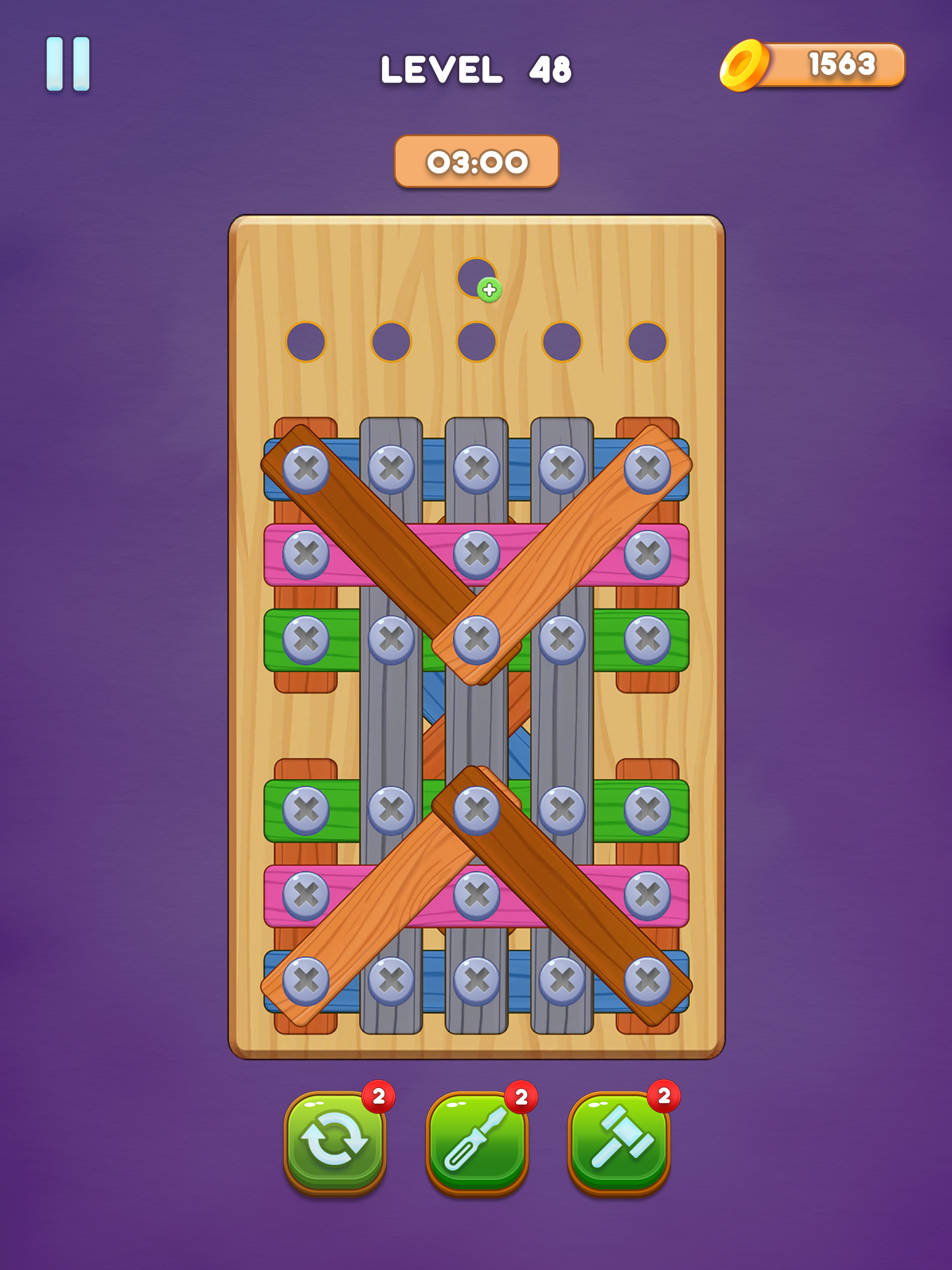 Unscrew Wood Puzzle: Screw Jam