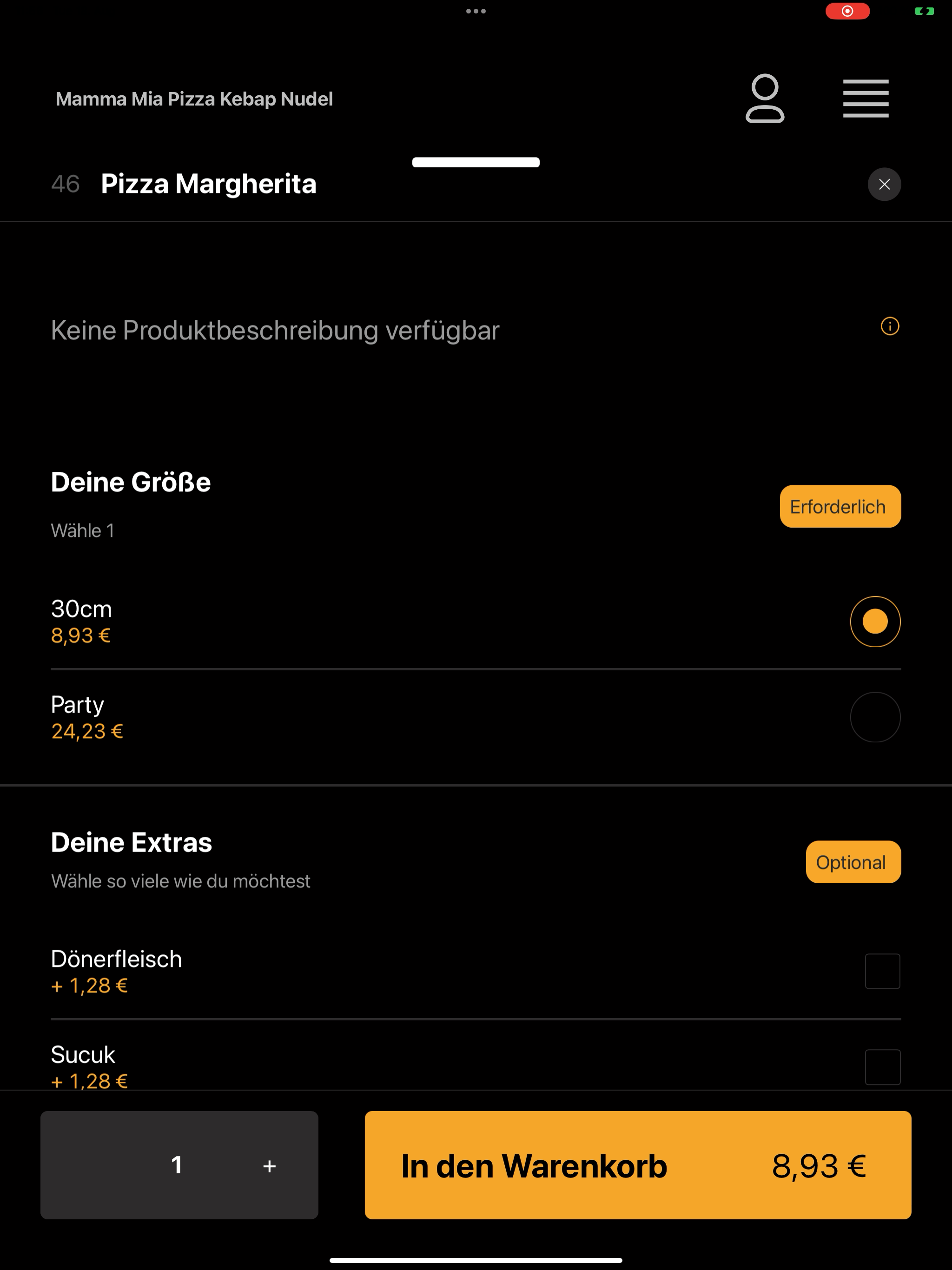 Mamma Mia Pizza Kebap Nudel Ba screenshot 8