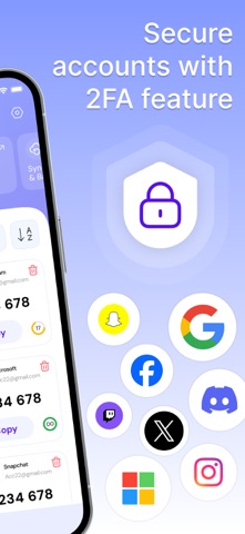 Authenticator app, 2FA and MFA iPhone screenshot