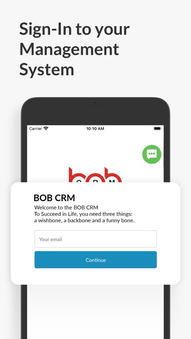 BOB CRM Screenshot