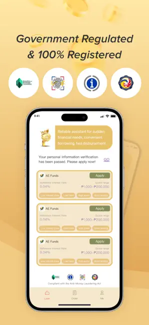 AE Funds-loan app philippines iPhone screenshot 1
