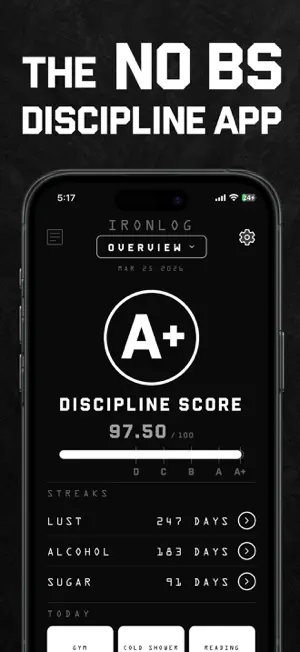 IRONLOG: Discipline Tracker screenshot 1