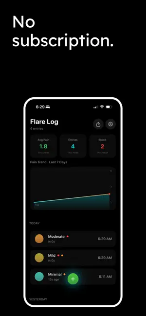 Flare Log: Crohn's & Colitis screenshot 2
