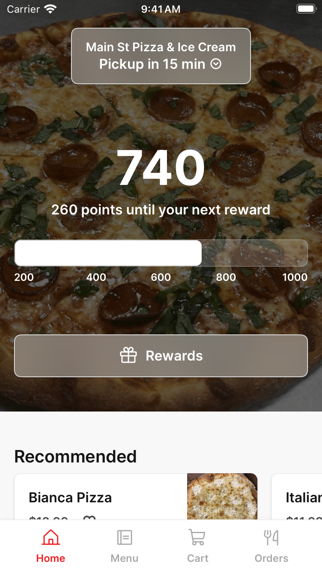 Main St Pizza iPhone screenshot 1 - Food & Drink app