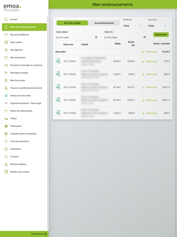 EMOA Mutuelle iPad screenshot