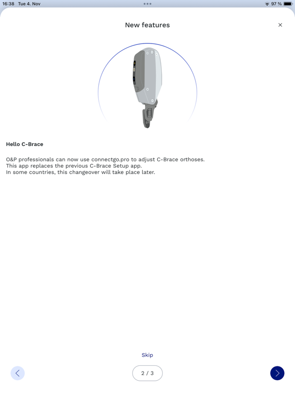 connectgo.pro by ottobock. iPad screenshot 6 - Medical app