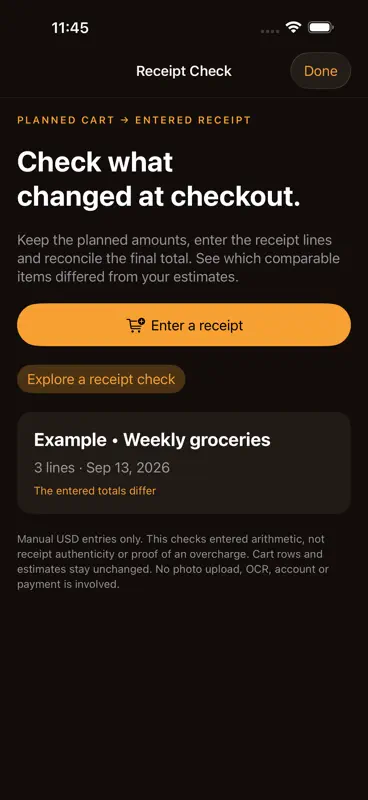 Spillproof: Grocery Budget screenshot 1 of 3