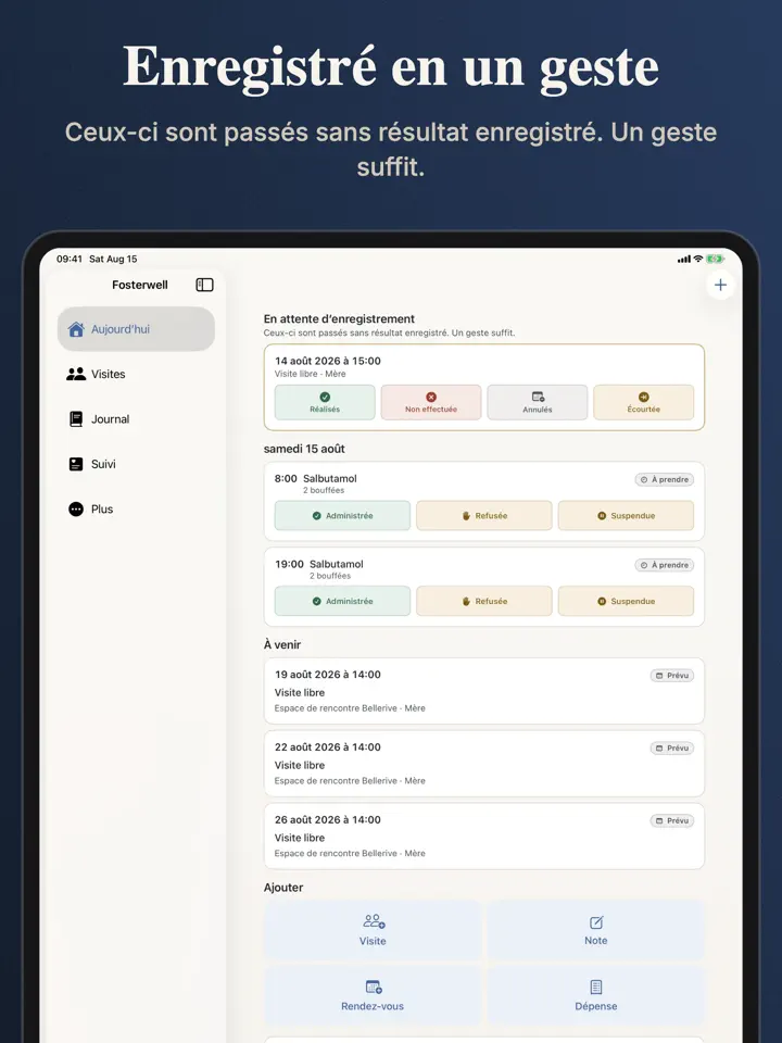 Fosterwell sur iPad : capture d’écran 2 sur 6