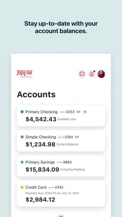 TopLine Financial Credit Union app screenshot 2