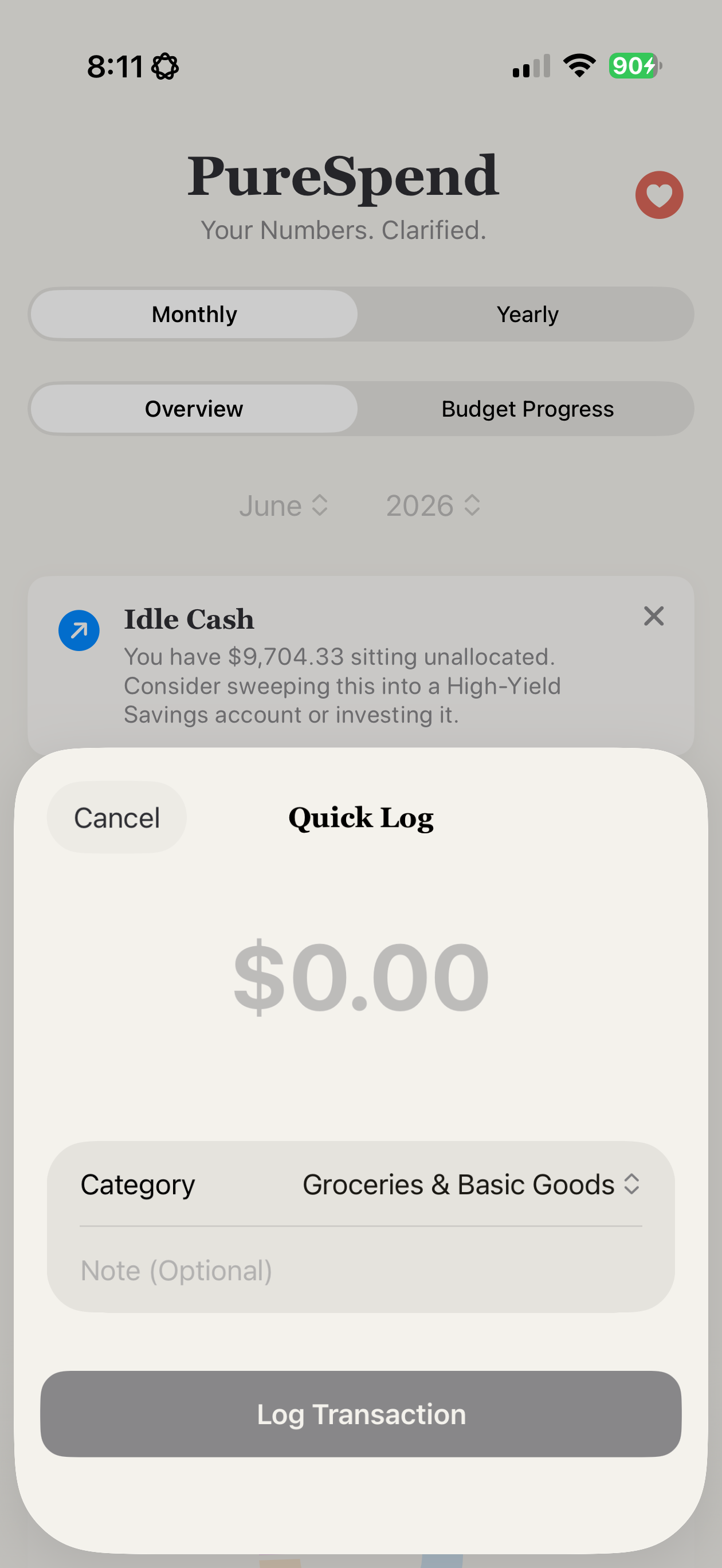 PureSpend: Smart Budgeting